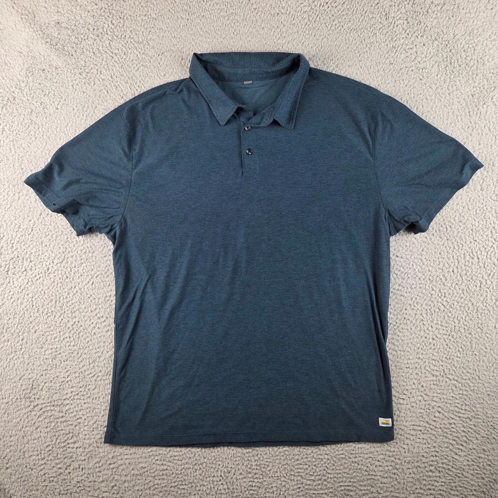 Vuori Strato Tech Polo Stretch Performance Shirt Mens XL Blue Golf Gym